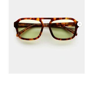 VEHLA Tortoise Shell Sunglasses with Green Lenses